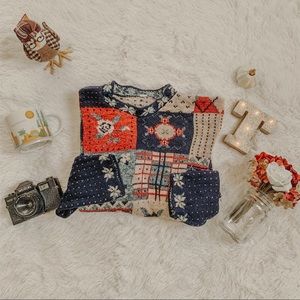 Vintage Oversized Grandma Navy Sweater One Size